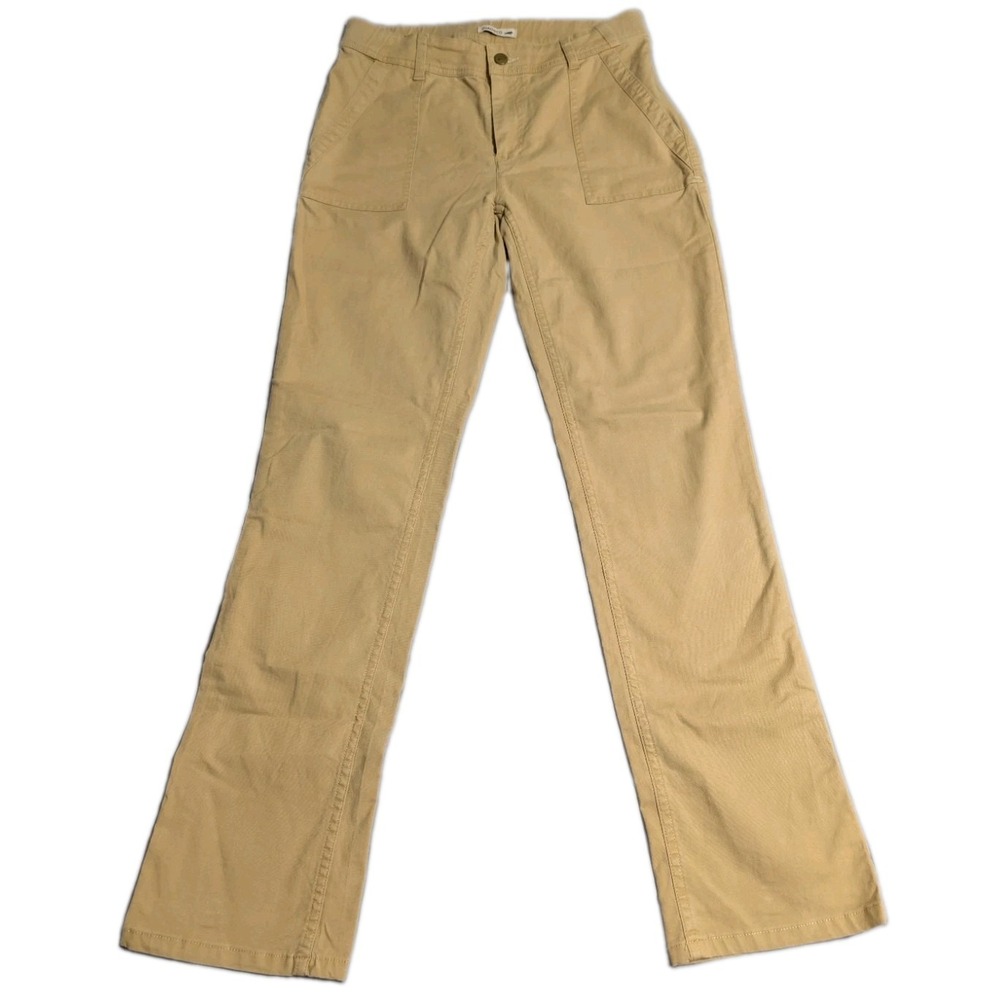 Toad&Co Earthworks Pants Womens 8 Tan Organic Cotton Tencel Straight Utility